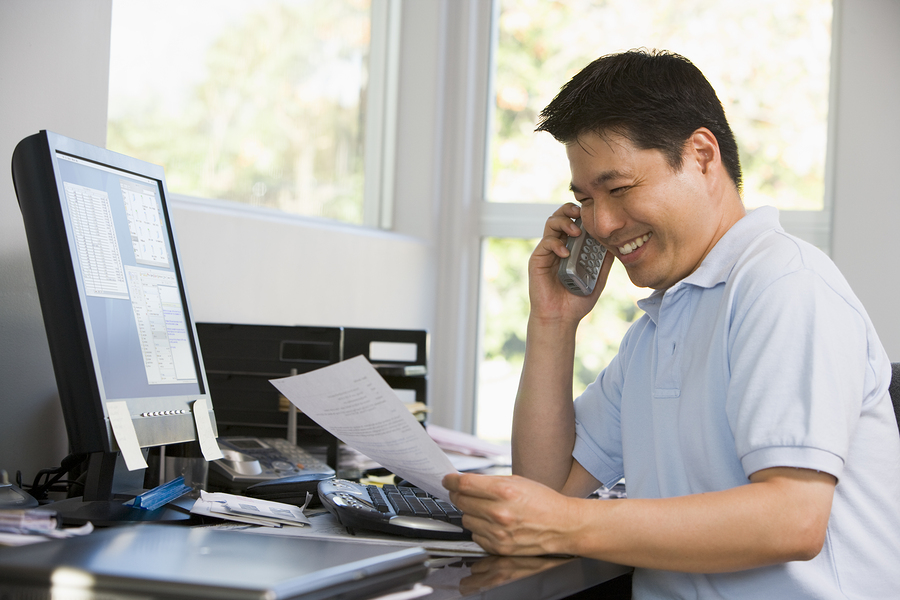 man talking on phone