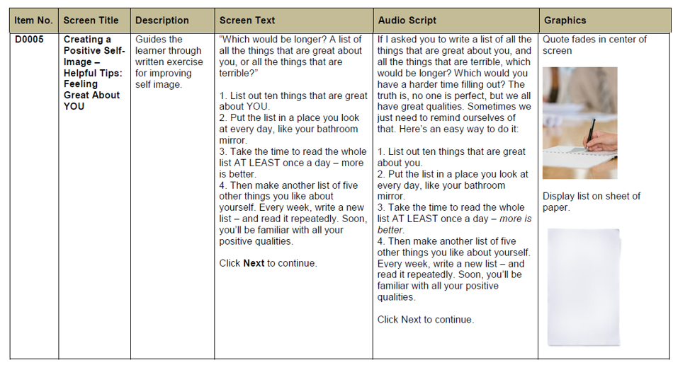 elearning storyboard examples